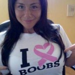 Angela in White I Heart Boobs Adult T-Shirt